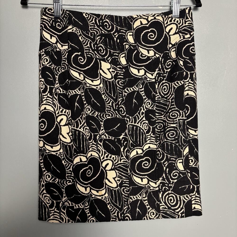 Tracy Reese Women’s 100% Wool Floral Mini Skirt Floral Roses Size 2 Anthro